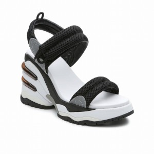 Women Ash Cosmos Platform Wedge Sandals Black | 219469-425