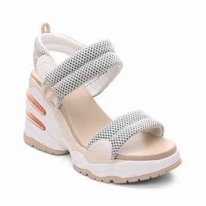 Women Ash Cosmos Platform Wedge Sandals Grey | 875543-660