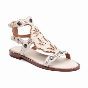 Women Ash Paraiba Embellished Flat Sandals Beige | 225243-220