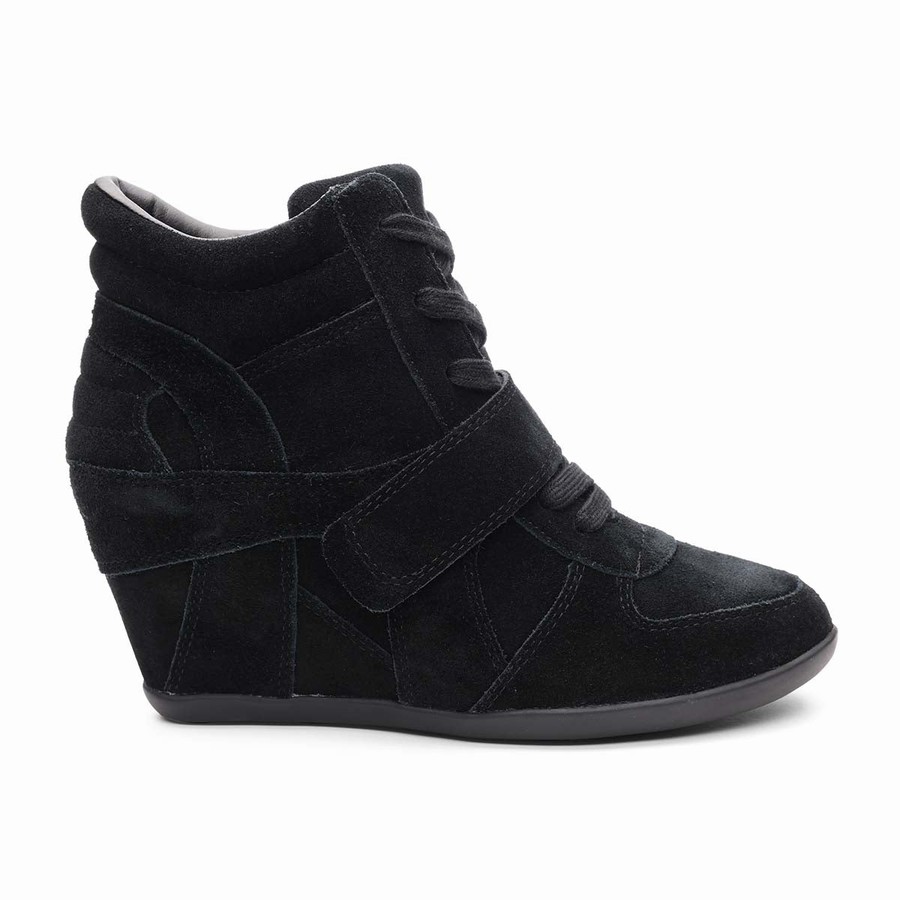 Women Ash Bowie Wedge Sneakers Black | 514742-294