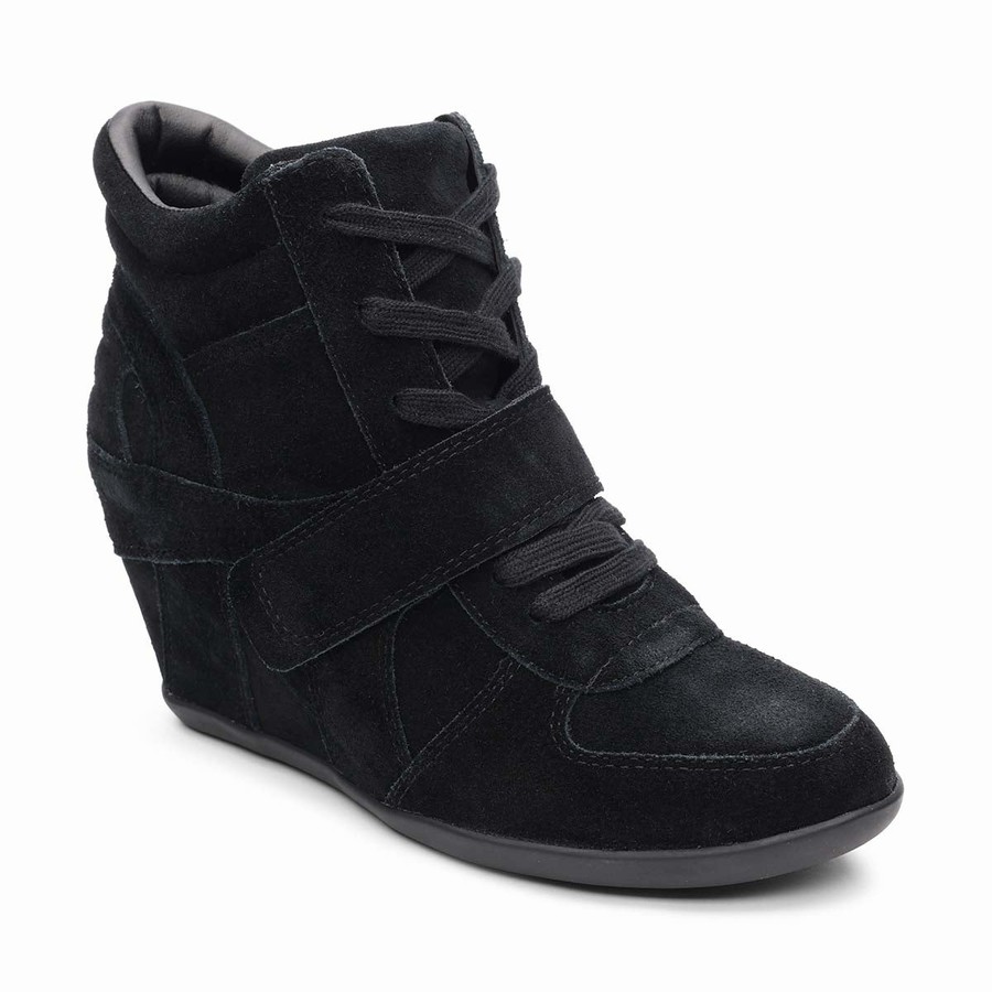 Women Ash Bowie Wedge Sneakers Black | 514742-294