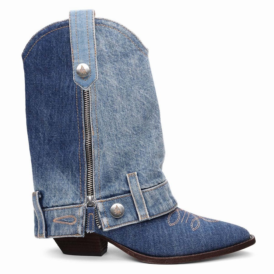 Women Ash Dazed Festival Booties Blue | 623363-149