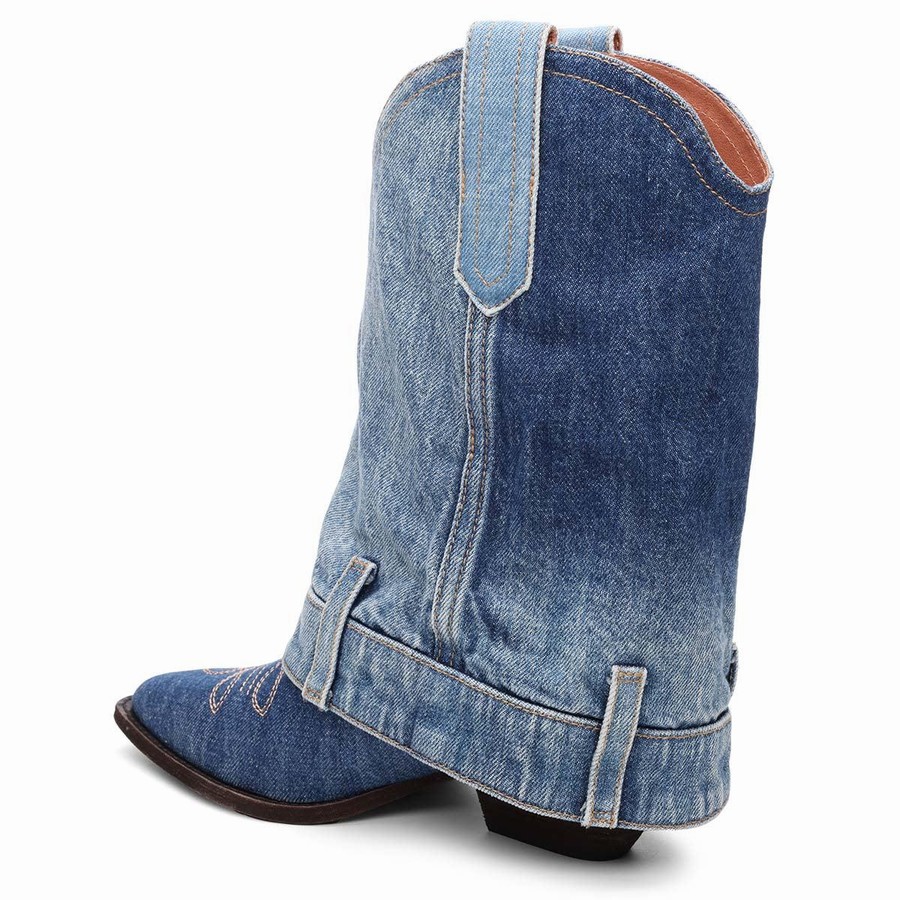 Women Ash Dazed Festival Booties Blue | 623363-149