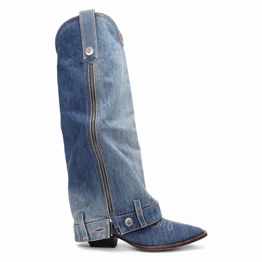 Women Ash Desperado Festival Tall Shaft Boots Blue | 277569-863