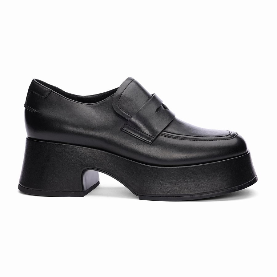 Women Ash Halo Platform Loafers Black | 815100-249