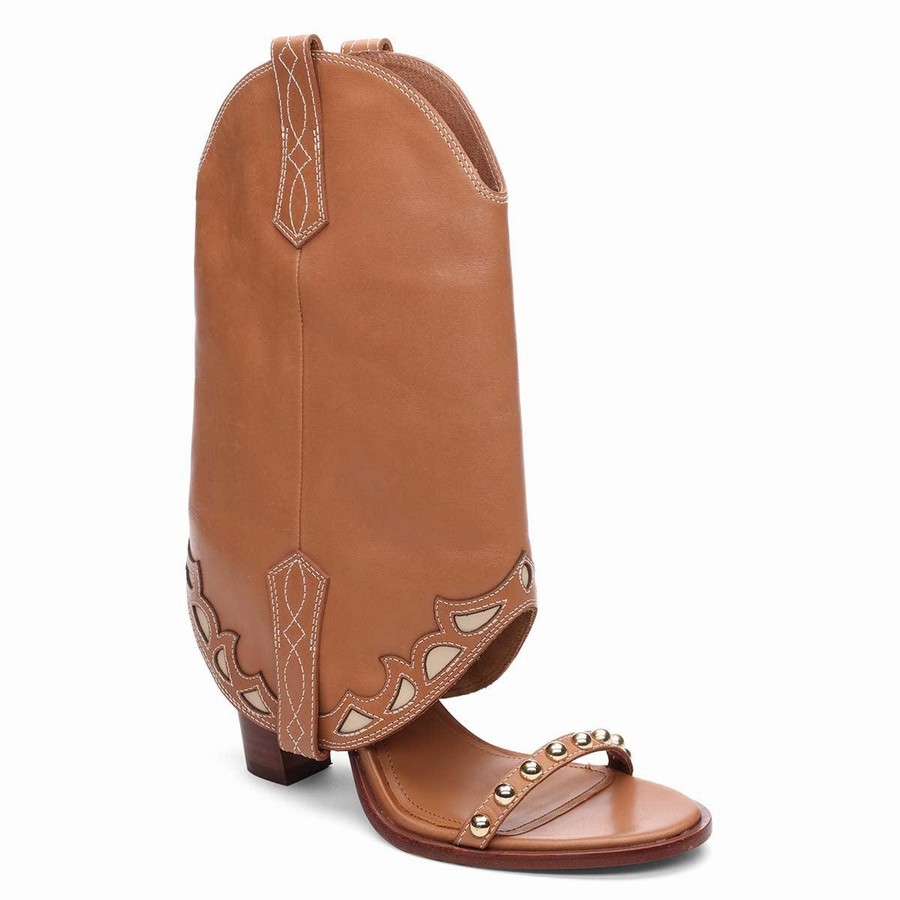 Women Ash Kentucky Almond Bootie Sandals Brown | 075208-988