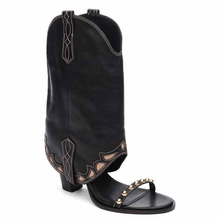 Women Ash Kentucky Almond Bootie Sandals Black | 549369-292