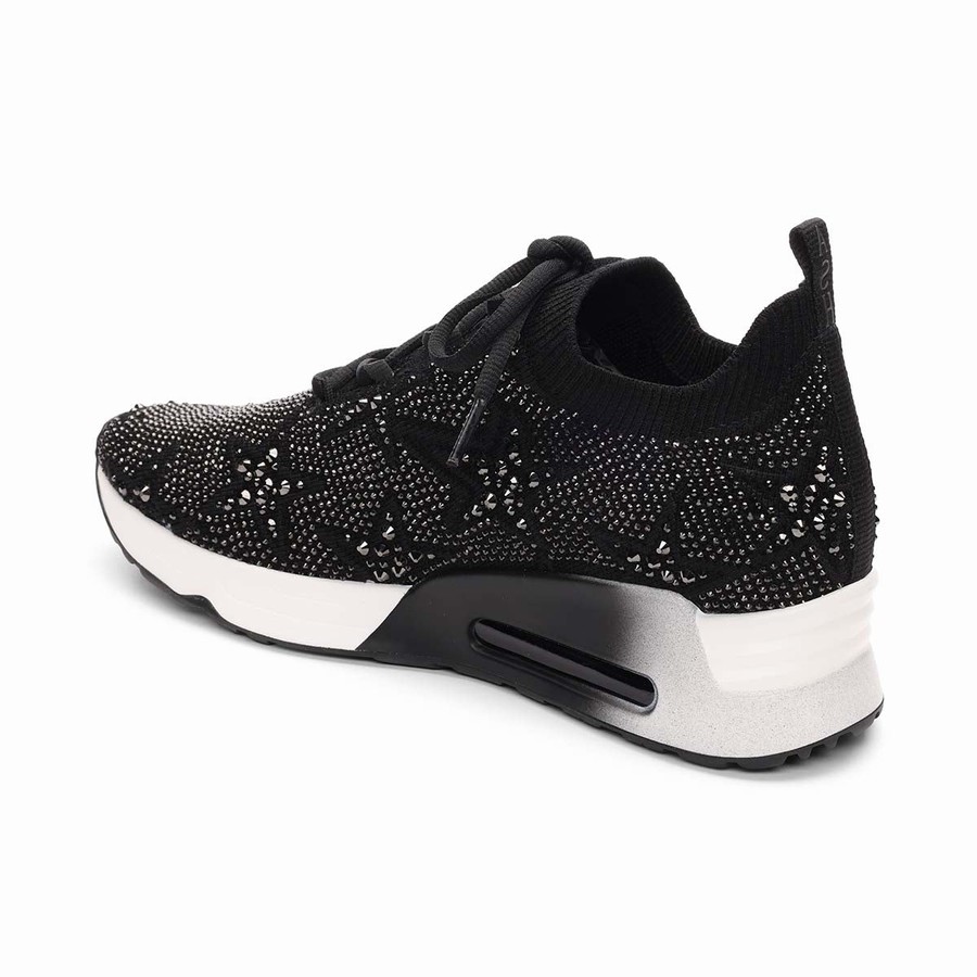 Women Ash Lucky Shine Knit Sneakers Black | 778214-816