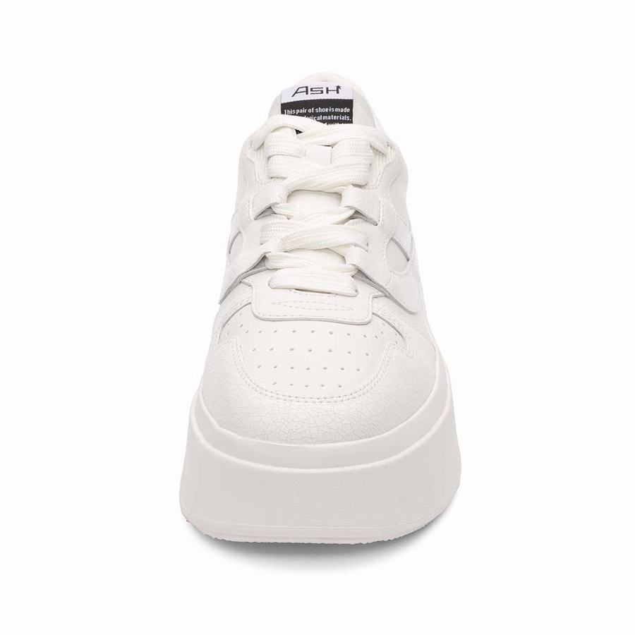 Women Ash Match Eco-Friendly Tumbled Leather Platform Sneakers White | 182035-464