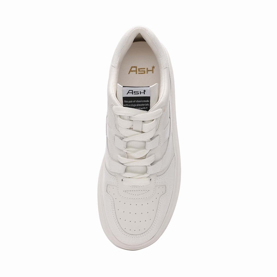 Women Ash Match Eco-Friendly Tumbled Leather Platform Sneakers White | 182035-464