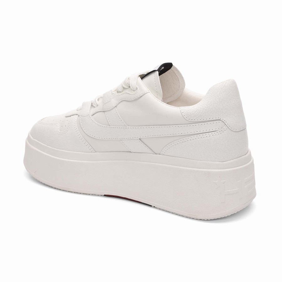 Women Ash Match Eco-Friendly Tumbled Leather Platform Sneakers White | 182035-464