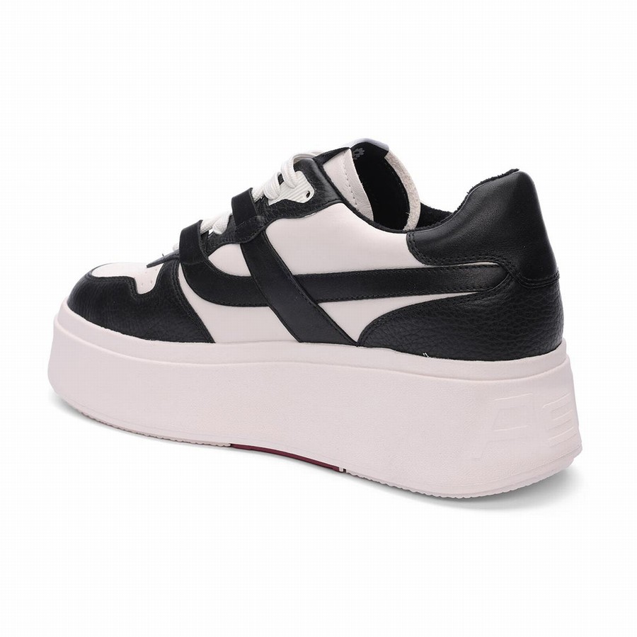 Women Ash Match Eco-Friendly Tumbled Leather Platform Sneakers Black | 815712-779