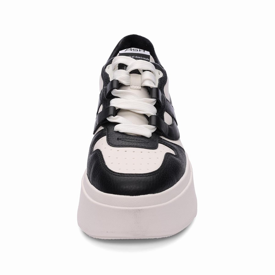 Women Ash Match Eco-Friendly Tumbled Leather Platform Sneakers Black | 815712-779