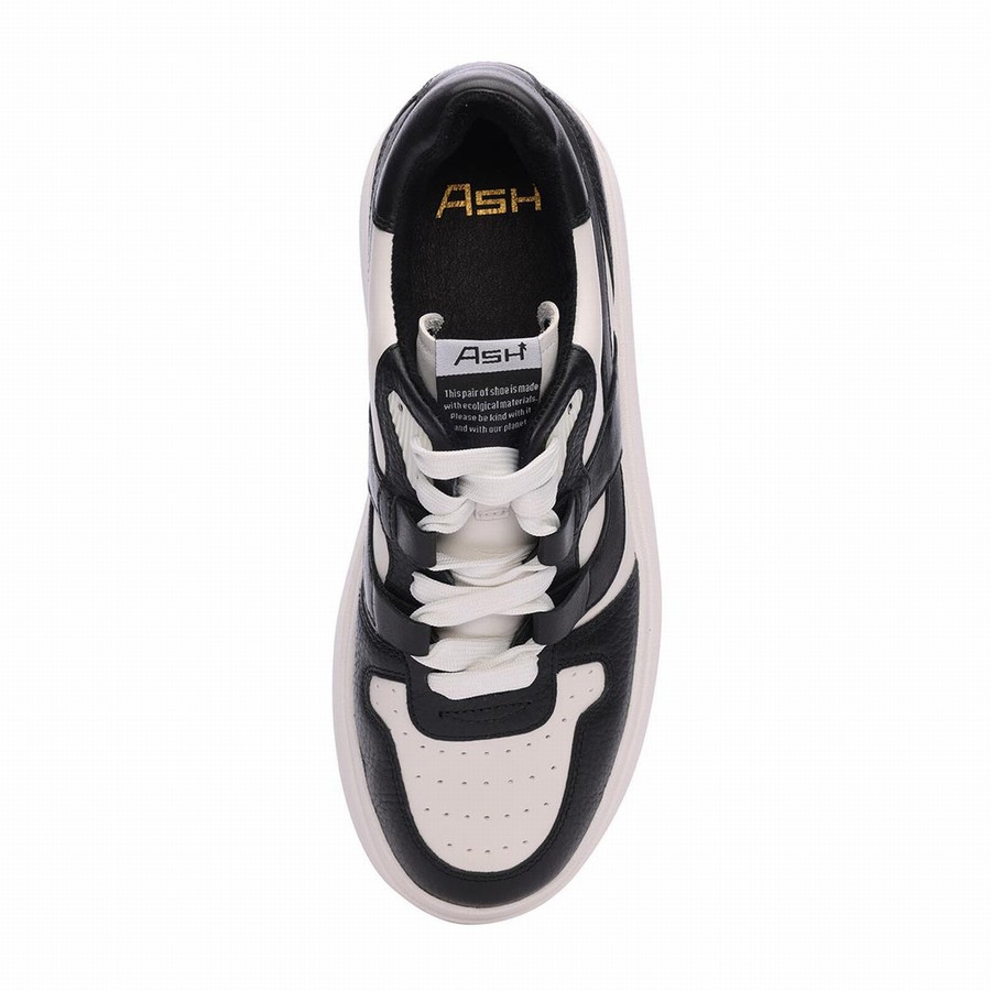 Women Ash Match Eco-Friendly Tumbled Leather Platform Sneakers Black | 815712-779