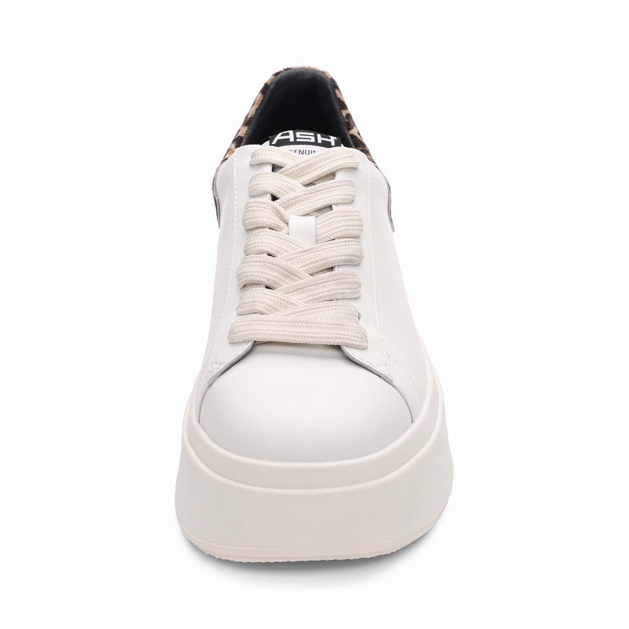 Women Ash Moby Leopard Platform Sneakers White | 599660-512