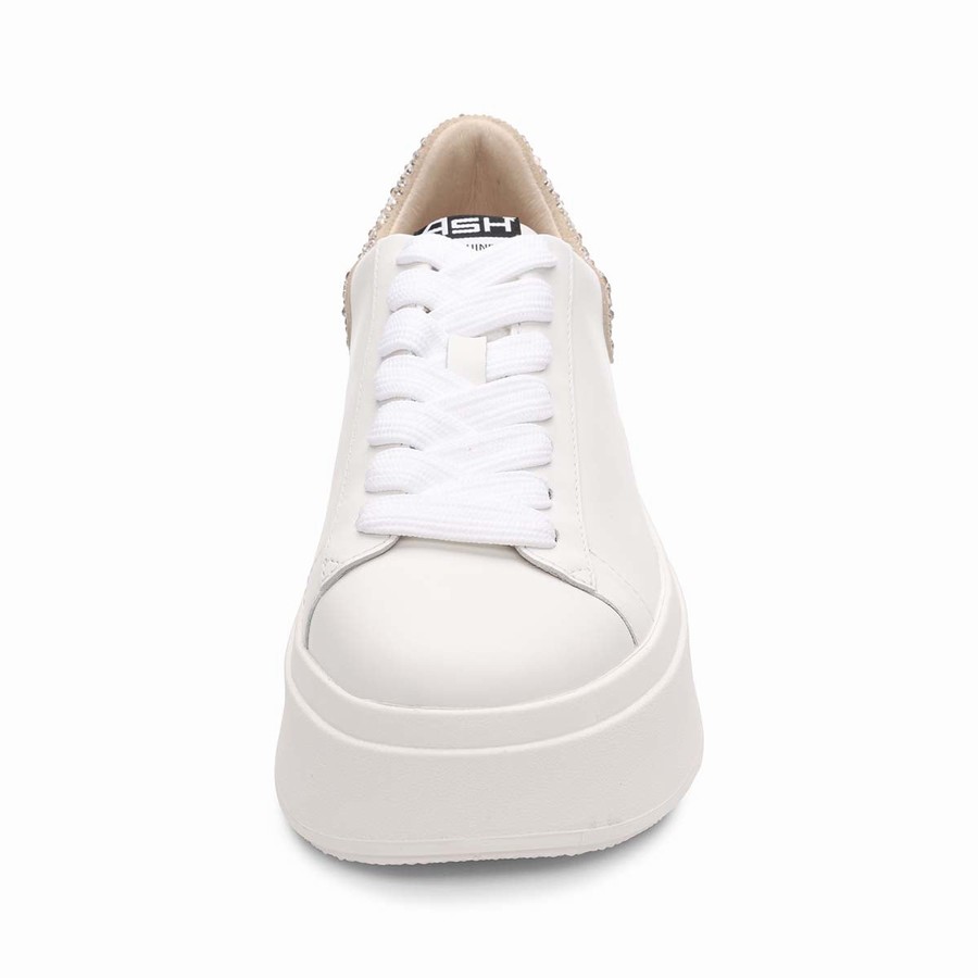 Women Ash Moby Strass Platform Embellished Sneakers White | 370593-296