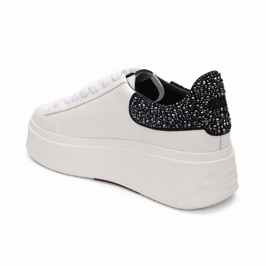 Women Ash Moby Strass Platform Embellished Sneakers White | 542436-063