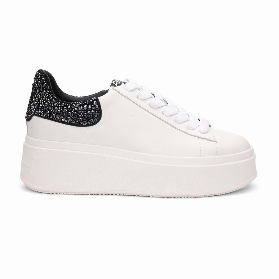 Women Ash Moby Strass Platform Embellished Sneakers White | 542436-063