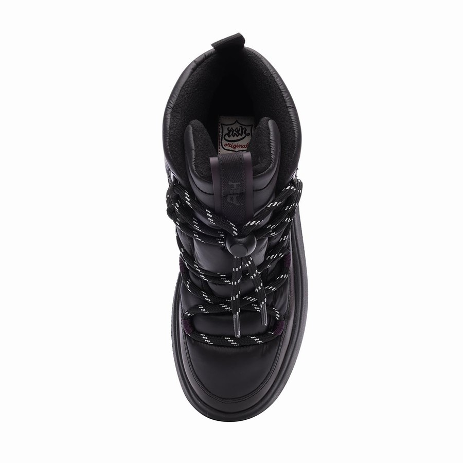 Women Ash Montana Puffy Nylon Winter Boots Black | 083569-979