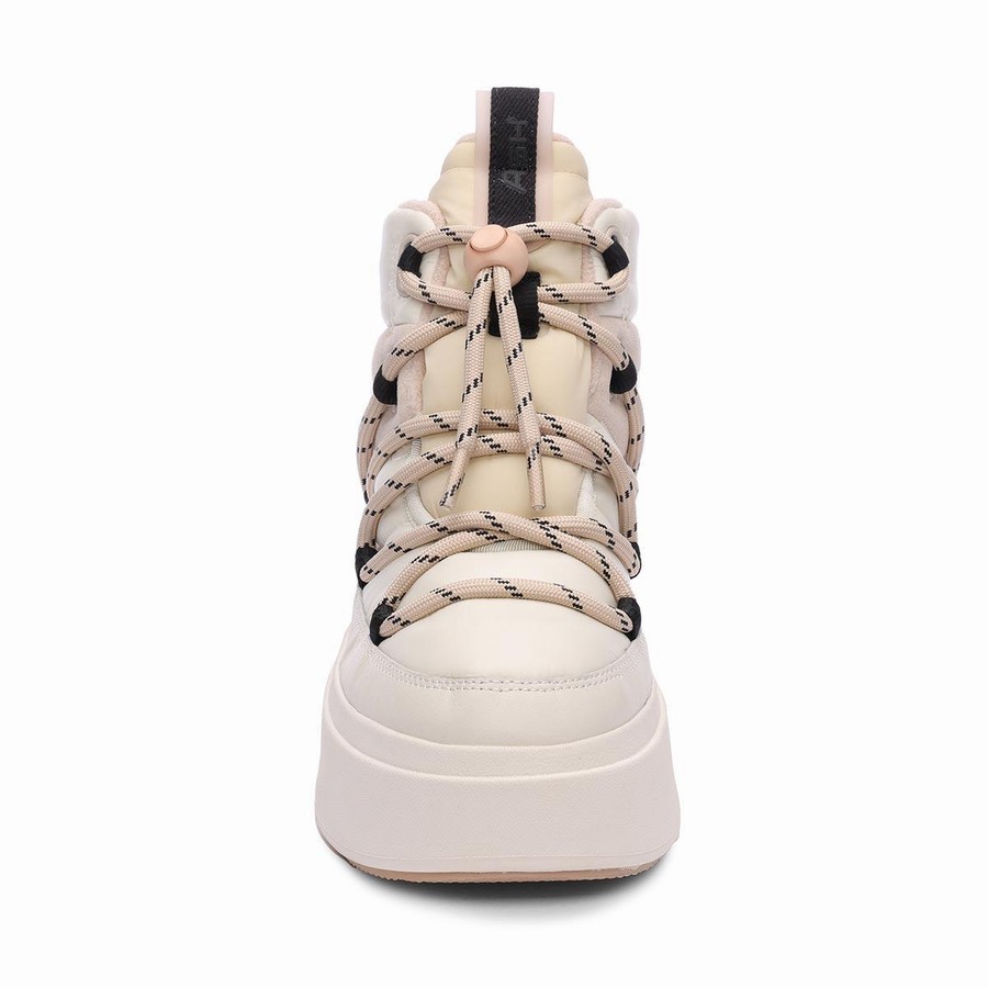 Women Ash Montana Puffy Nylon Winter Boots White | 033727-200