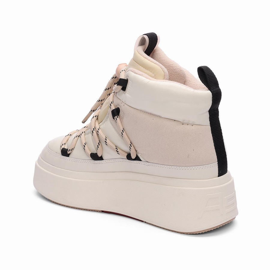 Women Ash Montana Puffy Nylon Winter Boots White | 033727-200