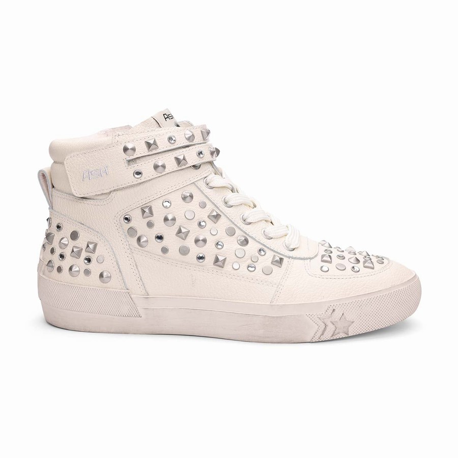 Women Ash Myriad Studded Hightop Sneakers White | 965039-677