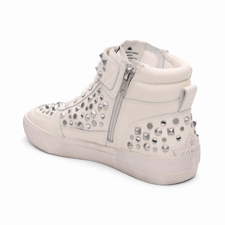 Women Ash Myriad Studded Hightop Sneakers White | 965039-677