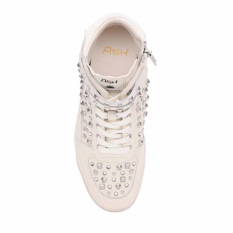 Women Ash Myriad Studded Hightop Sneakers White | 965039-677