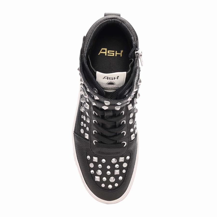 Women Ash Myriad Studded Hightop Sneakers Black | 065556-627