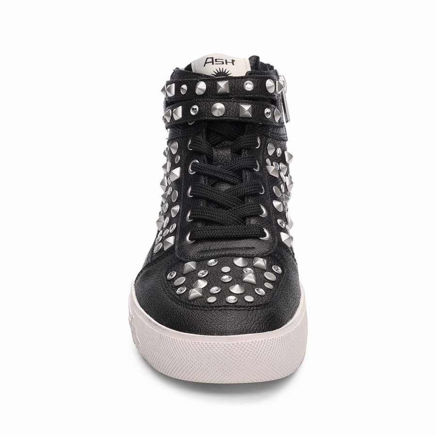 Women Ash Myriad Studded Hightop Sneakers Black | 065556-627