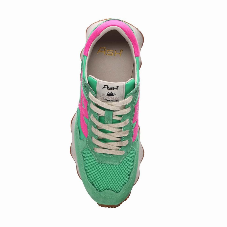 Women Ash Sunstar Retro Sneakers Green | 106782-416